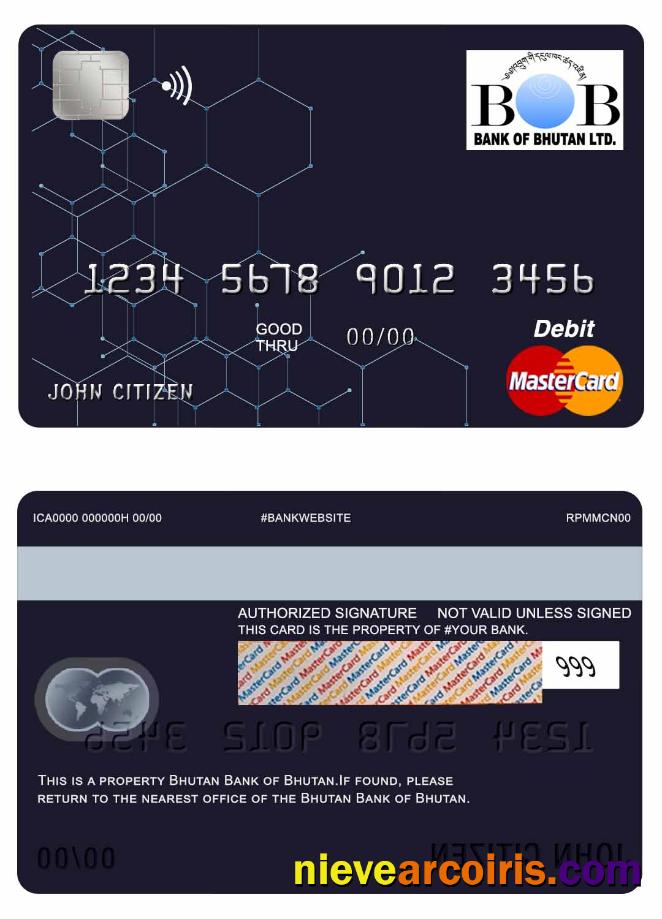 Bhutan Bank of Bhutan mastercard